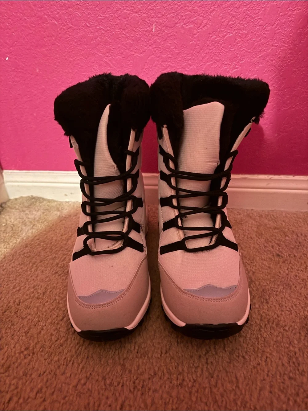 Women's Winter Ankle Boots with Faux Fur Trim